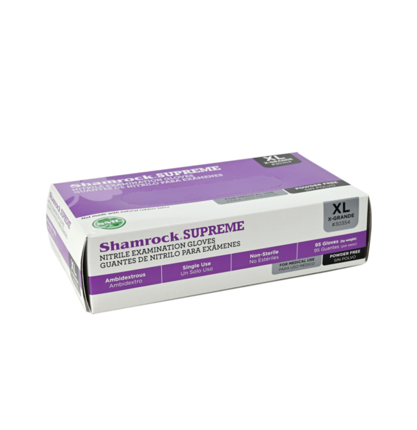 Shamrock Supreme Powder Free Nitrile Examination Gloves, Extra Large, 100/Box - Image 3