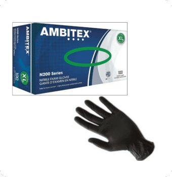 Ambitex N200BLK Nitrile Gloves XL